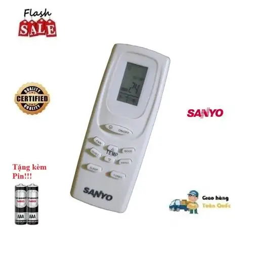Test thực tế Remote Điều khiển điều hòa Sanyo 5 các dòng 9000 12000 18000 B TU 1 2 chiều Hàng tốt Tặng Pin có nên mua không
