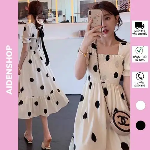 Váy bầu xinh thời trang Aidenshop Đầm bầu thiết kế chất lụa thái 4065 kg