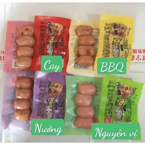 1 Thùng 8 Bịch 400 Chiếc Xúc Xích Sụn Non Bi 4 Viên