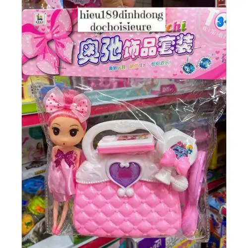 Đồ chơi Túi xách đựng đồ trang điểm kèm búp bê có video ảnh thật Khách chat chọn màu hoặc shop gửi mài ngẫu nhiên