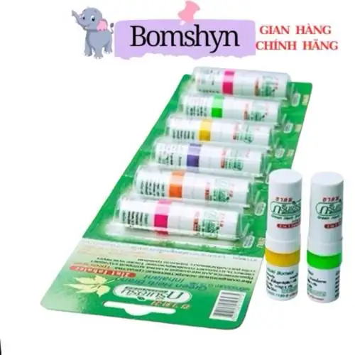 1 vỉ 6 ống hít thông mũi hai đầu green herb Thái lan
