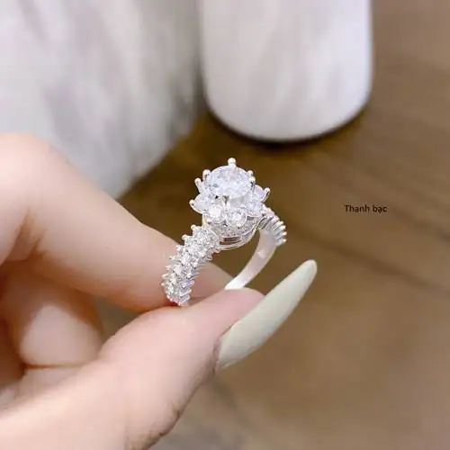 Test thực tế Nhẫn nữ nhẫn nữ đá cao chuẩn bạc ta Thanh bạc có đáng tiền không