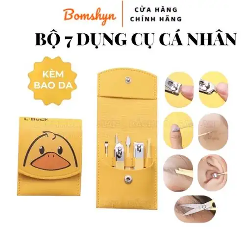 Test thực tế Bộ 7 Dụng Cụ Làm Móng có bao da xịn xò sang chảnh Hình Vịt Vàng có đáng tiền không