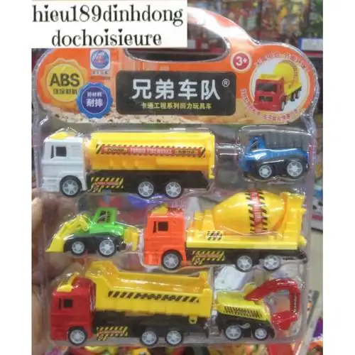 vỉ 6 xe công trình ảnh thật kèm kick thước