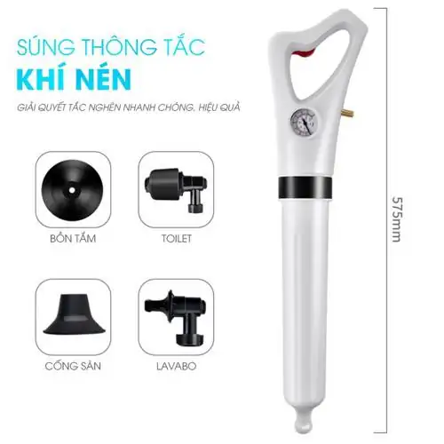Đánh giá Dụng cụ thông tắc bồn cầu bằng khí nén hơi thông tắc thoát sàn chậu rửa bát lavabo M IN 167 có tốt không
