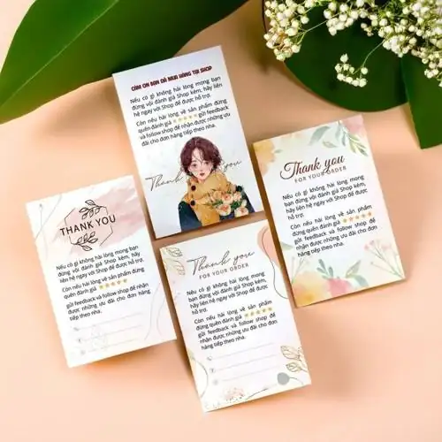 Đánh giá Combo 50 thẻ cảm ơn card thank you thiệp cảm ơn nhiều mẫu dễ thương dùng để tặng khách hàng có nên mua không