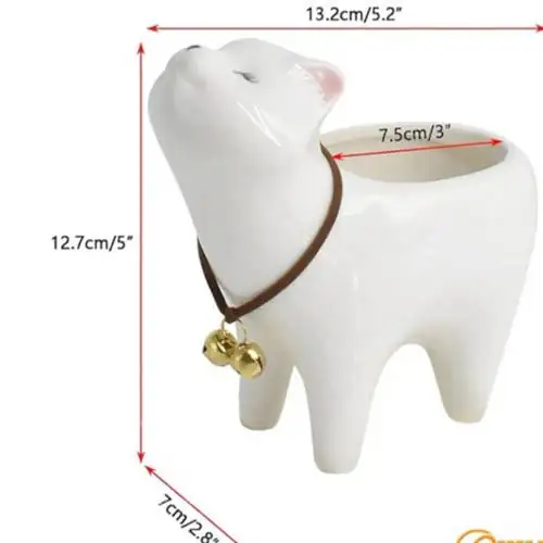 Trải nghiệm Mèo thần tài decor tiệc thôi nôi chậu sứ cắm hoa trồng cây tặng kèm dây đeo cổ có đáng tiền không