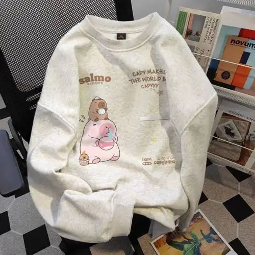 Phân tích Áo sweater nữ dễ thương capybara xám tiêu form rộng dày giữ nhiệt áo dài tay mùa đông hàn quốc Áo Nỉ có tốt không