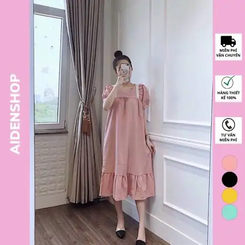 Váy bầu công sở thời trang Aidenshop đầm bầu thiết kế giá rẻ 4570 kgkèm ảnh thật