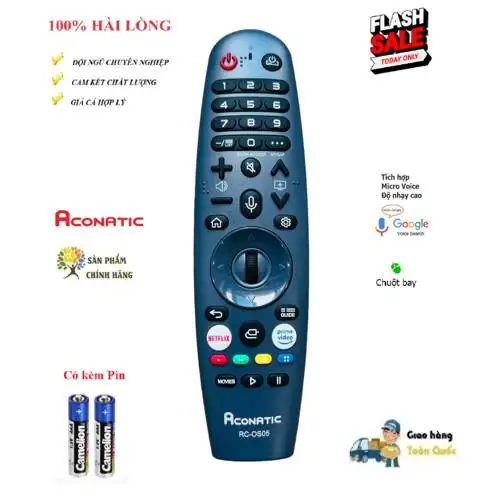 Remote Điều khiển thông minh Giọng Nói Voice Chột Bay Tivi Aconatic R ...