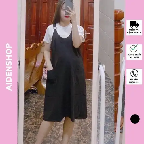 Đánh giá Váy yếm bầu công sở Aidenshop đầm bầu thiết kế màu đen 4065 kgáo riêng dùng có ổn không