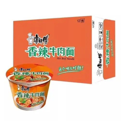 1 Thùng 12 Cốc Mỳ Tôm Sư Phụ Khang Màu Cam Vị Bì Cay