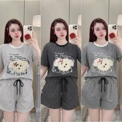 Phân tích Set Bộ Nữ Set Bộ Kẻ Tăm Gân Quần Đùi Chó Xù T 1 dùng có ổn không