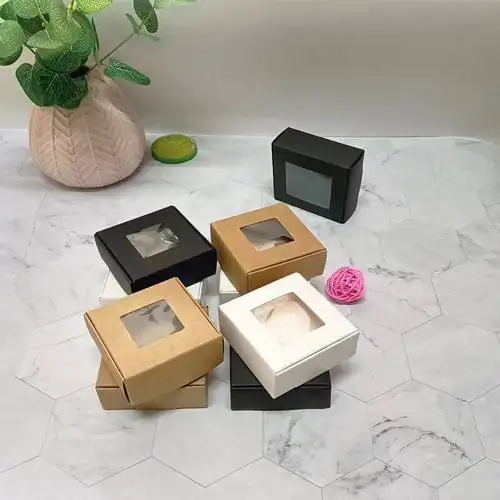 10 Hộp giấy cứng kraft tháo lắp có lớp nhựa trong sang trọng độc đáo