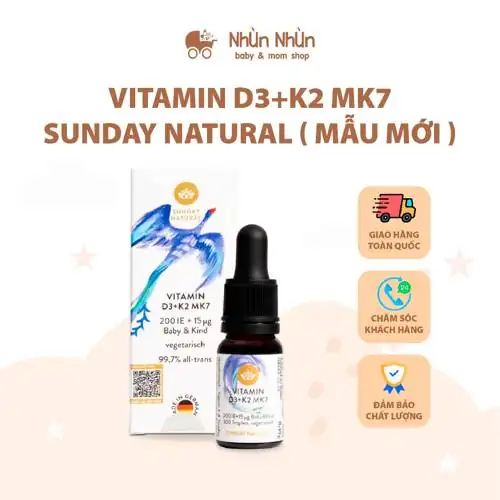 Review Nhùn Nhùn Vitamin D 3 K 2 M K 7 Sunday Natural Bổ Sung Vitamin Cho Bé Hàng Chính Hãng có bền không
