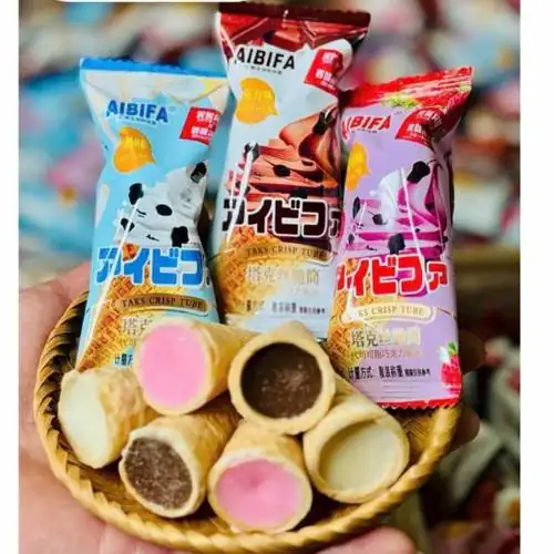 0.5 Kg Bánh Ốc Quế Giòn Nhân Kem Sữa