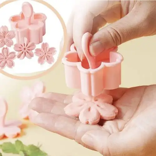 So sánh Set 5 khuôn ép tạo hình hoa anh đào trang trí bánh Bộ dụng cụ nhấn cắt làm bánh quy có tốt không