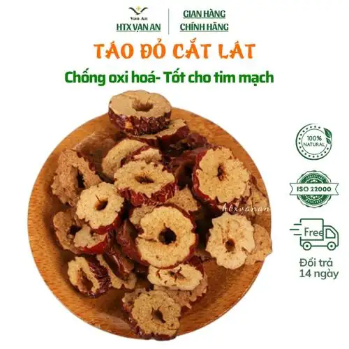 1 K G Táo đỏ cắt lát sấy khô, đều, đẹp, bổ sung dinh dưỡng hồi phục sức khỏe giúp cho da chắc khỏe