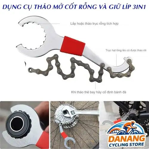 Dụng Cụ Tháo B B Xe Đạp 3 in 1 Cảo Trục Giữa Cốt Rỗng Giữ Líp Tiện Lợi, Đa Năng