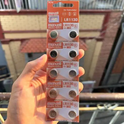 10 Viên Pin Maxell A G 10 L R 1130 L R 54 Cúc Áo 1,5 V Nhật Bản